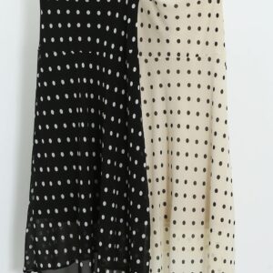 Moocci polka dot hi-lo midi skirt