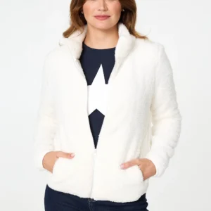 Fleece zip up by Stella Morgan – Cream